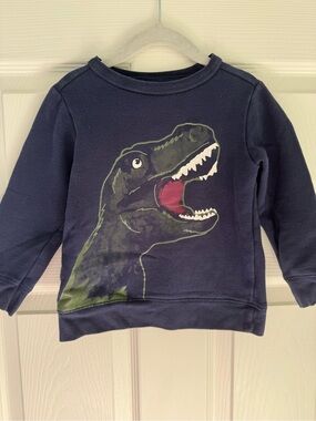 Carter's Navy Sweatshirt with Green & Red Dinosaur Graphic